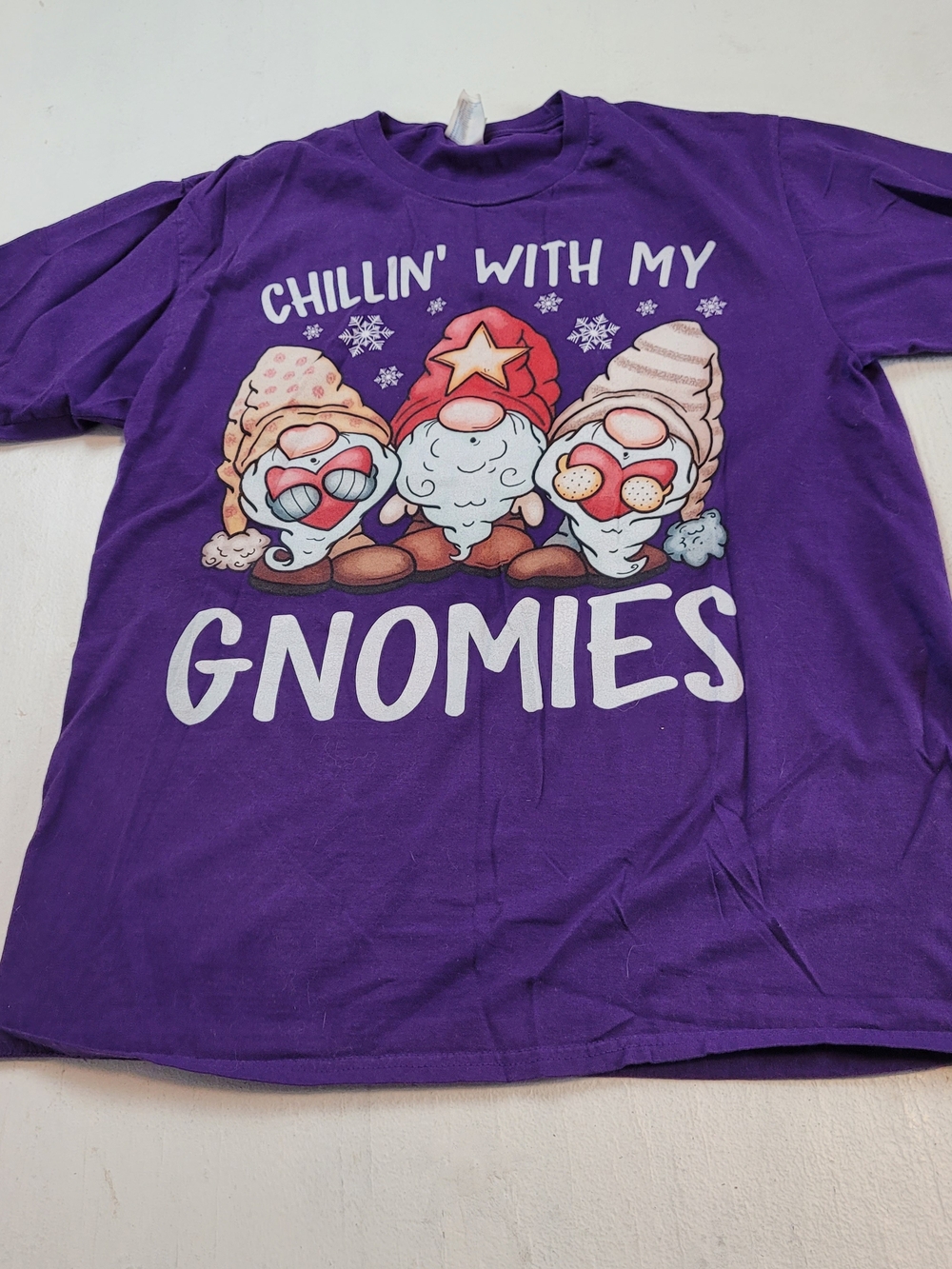 Purple Graphic 'Chillin' With My Gnomies' Short Sleeve Tee